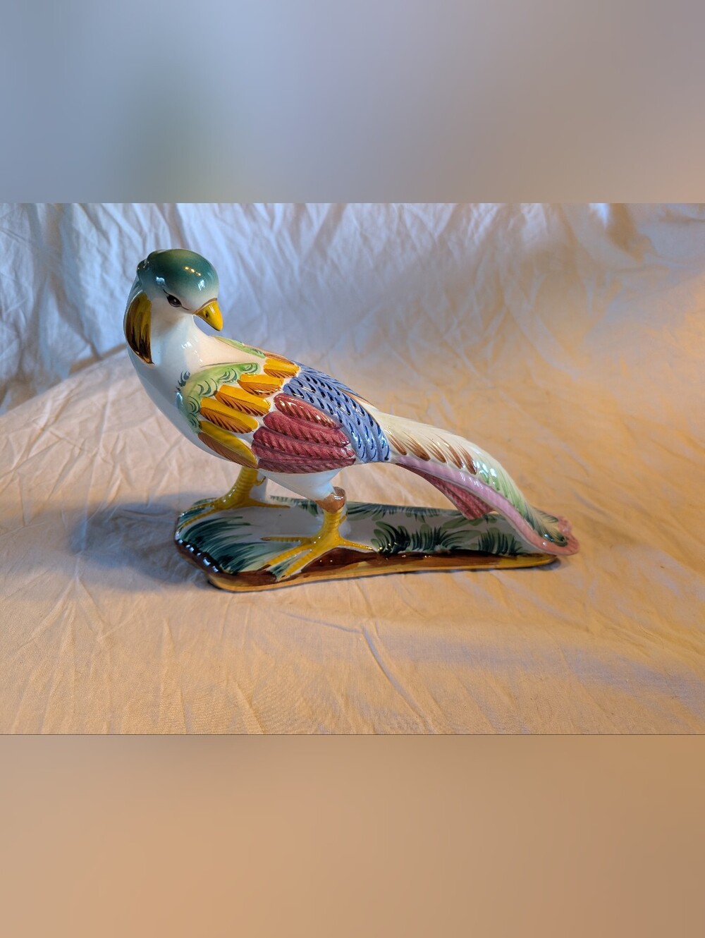2/100$ Vintage Multicolor Ceramic Pheasant Figurine